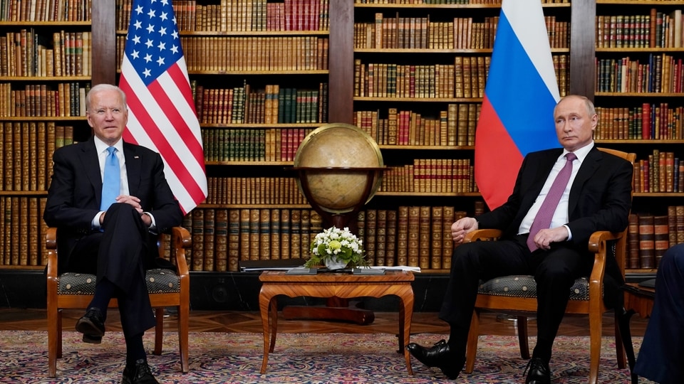 FILE - In this June 16, 2021, file photo President Joe Biden meets with Russian President Vladimir Putin in Geneva, Switzerland.