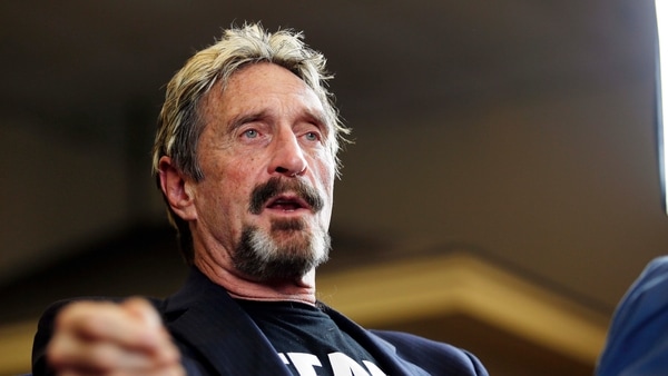 FILE PHOTO - In this Wednesday, Sept. 9, 2015, file photo, John McAfee announced his candidacy for president in Opelika, Ala. 