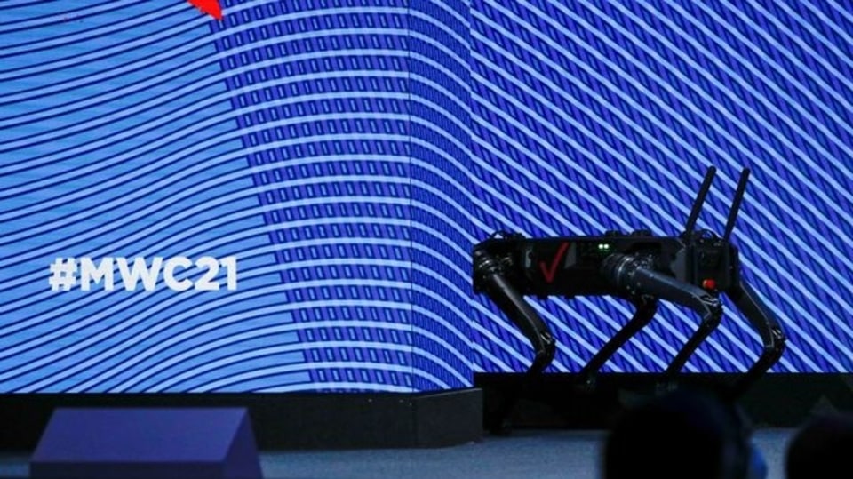 A Verizon's robot is seen during the Mobile World Congress (MWC) in Barcelona, Spain, June 28, 2021. 
