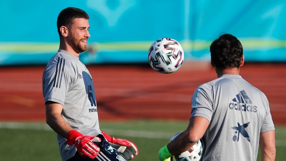 Switzerland vs Spain - EURO 2020: Spain's Unai Simon during training at Petrovsky Stadium, Saint Petersburg, Russia - June 30, 2021.