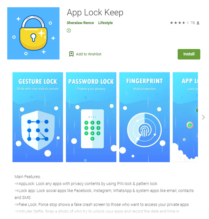 App Lock Keep from the developer Sheralaw Rence App Lock Keep from the developer Sheralaw Rence