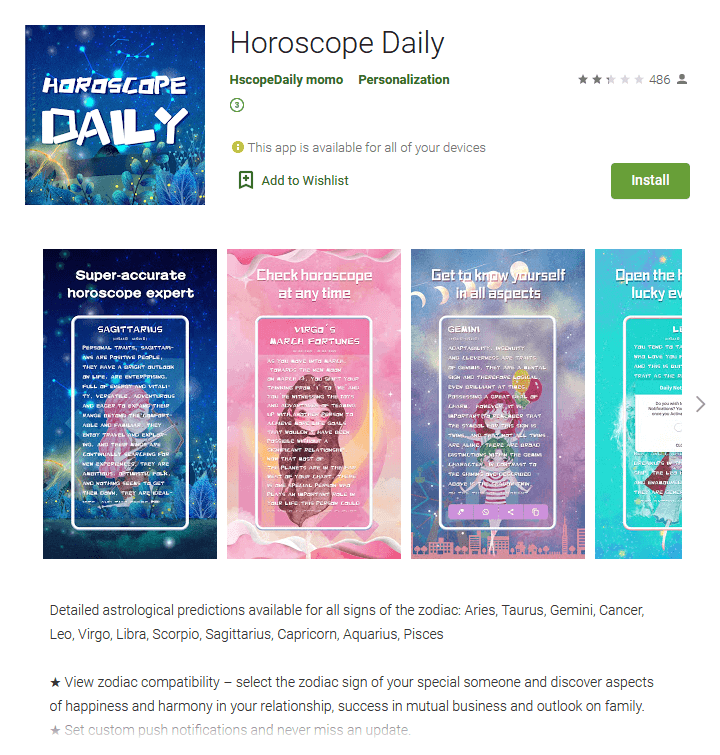 Horoscope Daily from the developer HscopeDaily momo Horoscope Daily from the developer HscopeDaily momo