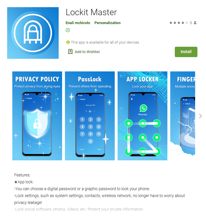 Lockit Master from the developer Enali mchicolo Lockit Master from the developer Enali mchicolo