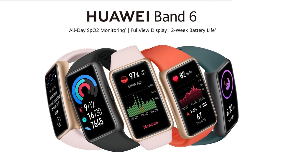The Huawei Band 6 comes with a new smart power-saving algorithm and supports all-day SpO2 monitoring.