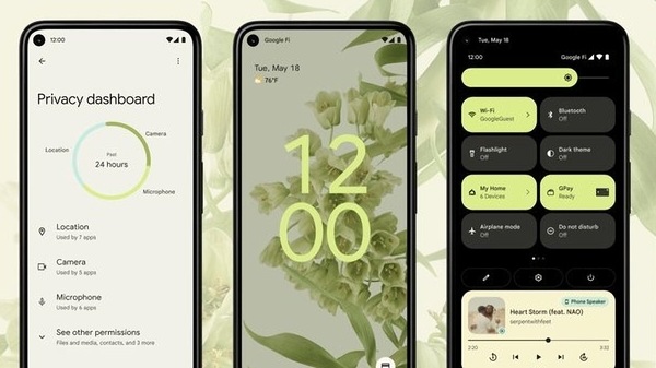 Google's new Material You design on Android 12.
