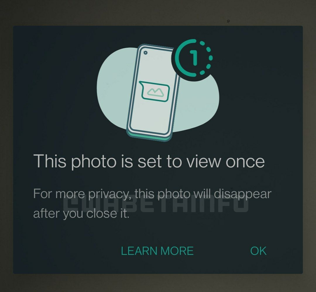 What is WhatsApp Web View Once feature: It is the Snapchat like message that gets destroyed automatically after a certain period, leaving no trace behind. Th View Once feature is for Android beta users and allows them to send photos and videos as disappearing messages - they get destroyed after recipient opens them once. So you can play Spy vs Spy to your heart's content. What is WhatsApp Web View Once feature: It is the Snapchat like message that gets destroyed automatically after a certain period, leaving no trace behind. Th View Once feature is for Android beta users and allows them to send photos and videos as disappearing messages - they get destroyed after recipient opens them once. So you can play Spy vs Spy to your heart's content.