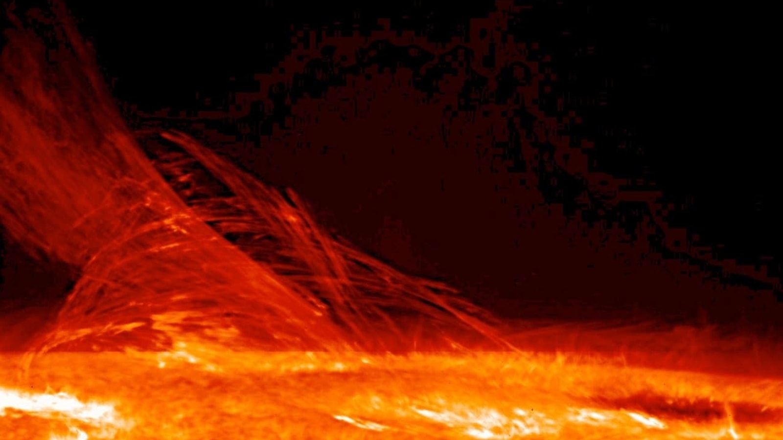 Solar flare: A magnetic eruption on the Sun blows off a towering