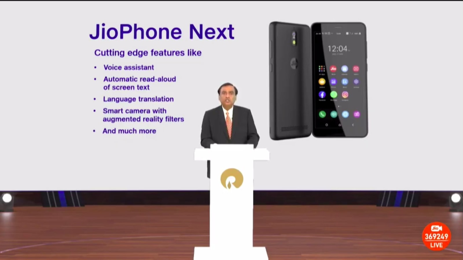 The upcoming JioPhone Next smartphone in collaboration with Google. 