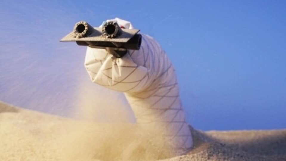 This snake-like robot can burrow underground with ease through this fancy tech solution.