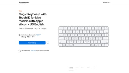 The Apple Magic Keyboard with Touch ID is priced at  <span class='webrupee'>₹</span>14,500 ($149 in the US).