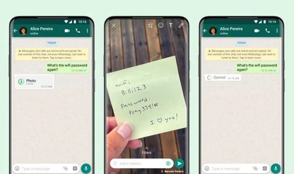 WhatsApp's new “View Once” feature. 