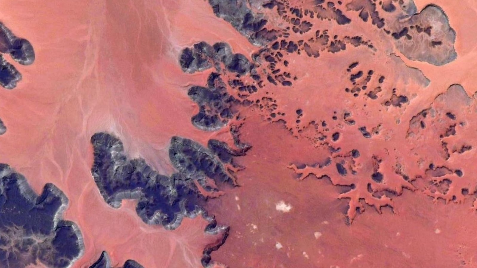 Nasa has shared a photo taken from the International Space Station floating over the Earth that shows a landscape that is much like that of planet Mars.