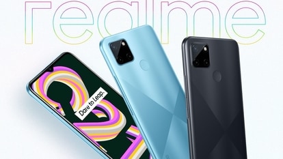 Realme C21Y launch and price: Set for launch on August 23, Realme C21Y smartphone's availability and pricing is as yet unclear. It will in any case be available on Realme website. Indication are that it will be priced at under  <span class='webrupee'>₹</span>12000. The device is expected to be powered by an octa core Unisoc T610 chipset and 4GB of RAM with 64GB of internal storage. The device could come with a 5,000mAh battery and a triple rear camera setup including a 13MP primary sensor and two 2MP sensors for macro and monochrome images.
