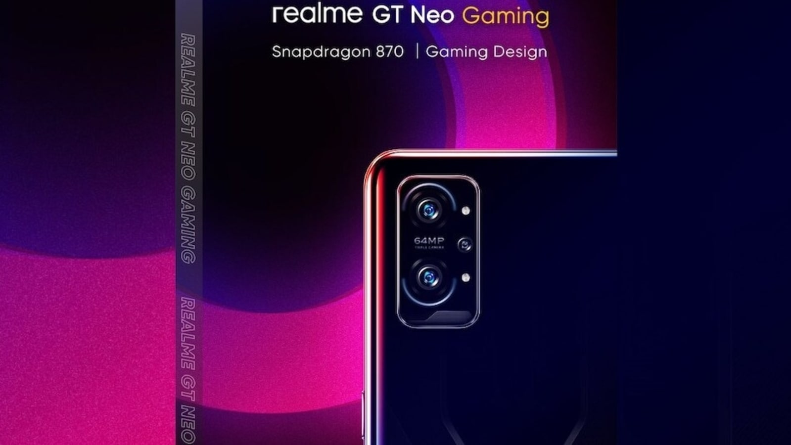 Realme GT Neo Gaming price for the higher end version may well be $599 (approx. <span class='webrupee'>₹</span>43,800). The mobile is likely to be powered by the Qualcomm Snapdragon 870 SoC Realme GT Neo Gaming price for the higher end version may well be $599 (approx. <span class='webrupee'>₹</span>43,800). The mobile is likely to be powered by the Qualcomm Snapdragon 870 SoC