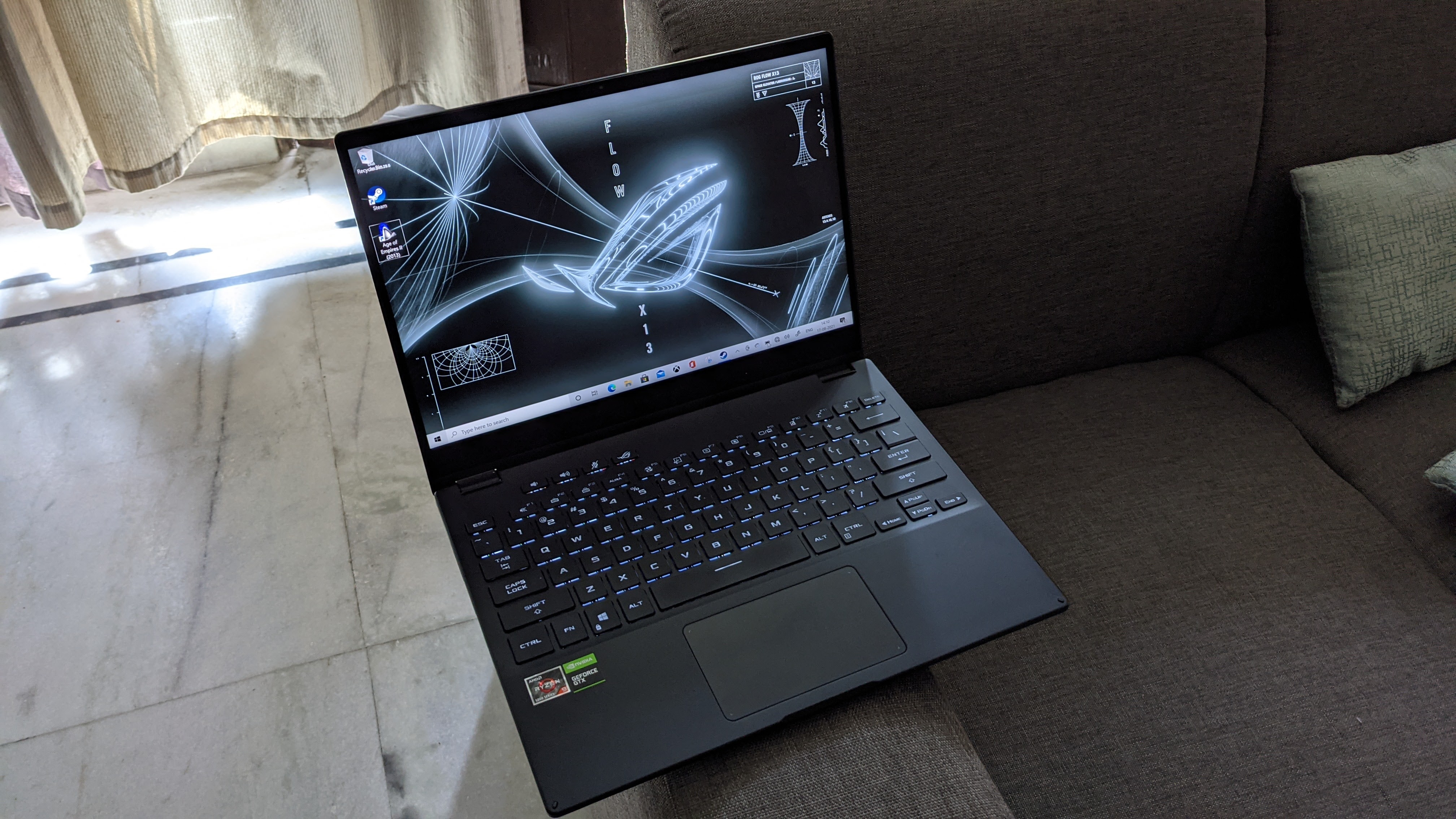 You can use the ROG Flow X13 as a normal laptop through the day and then turn it into a tablet for gaming and entertainment. You can use the ROG Flow X13 as a normal laptop through the day and then turn it into a tablet for gaming and entertainment.