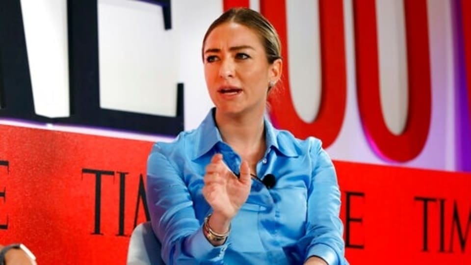 FILE - In this Tuesday, April 23, 2019 file photo, Founder and CEO of Bumble, Whitney Wolfe Herd, speaks during the TIME 100 Summit, in New York. The Texas law, which took effect Tuesday, Aug. 31, 2021, after the Supreme Court denied an emergency appeal from abortion providers, bans abortions once medical professionals can detect cardiac activity, usually around six weeks and often before women know they’re pregnant. Austin-based Bumble, which is led by CEO Whitney Wolfe, spoke out against the law on social media. “Bumble is women-founded and women-led, and from day one we’ve stood up for the most vulnerable. We’ll keep fighting against regressive laws like #SB8,” Bumble said on Twitter. (AP Photo/Richard Drew, File)