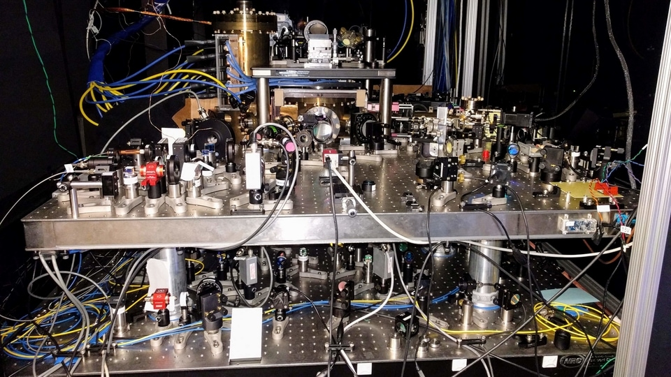 This January 25, 2017, image courtesy of Dr. Ed Marti, shows a strontium optical lattice clock, stored at Jun Ye's lab in the University of Colorado, Boulder. This January 25, 2017, image courtesy of Dr. Ed Marti, shows a strontium optical lattice clock, stored at Jun Ye's lab in the University of Colorado, Boulder.