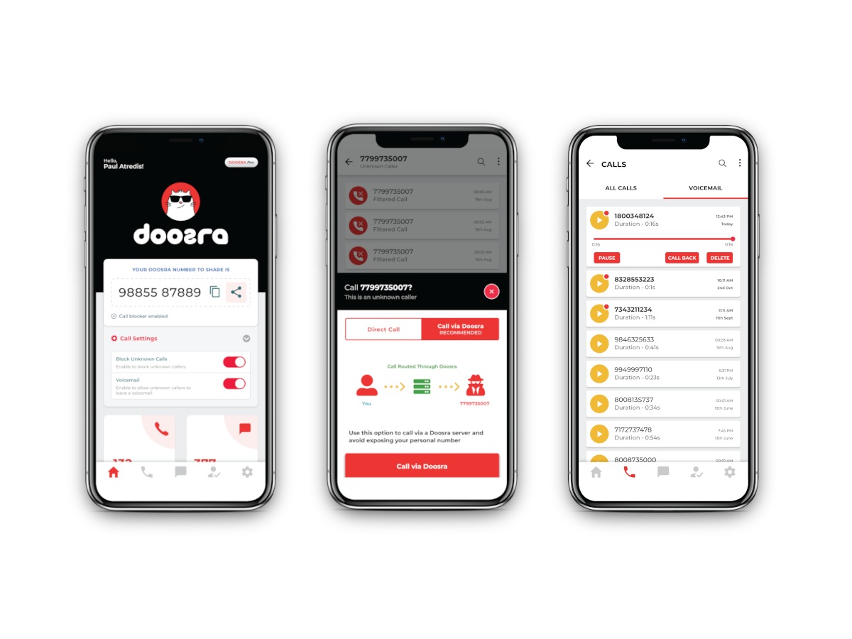 Doosra's various functions can be managed from inside the app. Doosra app