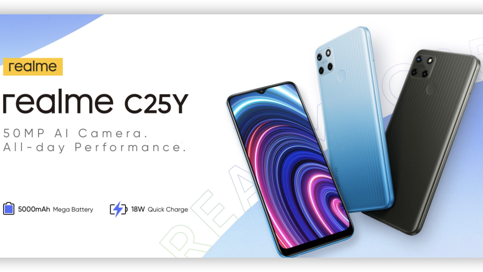 Realme C25Y price is  <span class='webrupee'>₹</span>10,999 for the variant with 4GB of RAM and 64GB of storage space.