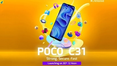 Poco C31 price may be around the  <span class='webrupee'>₹</span>10,000-mark like Realme Narzo 50I, Narzo 30A. The Poco C31 is rumoured to retain the same Helio G35 chip and battery.