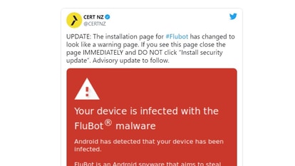 Flubot malware infecting Android phones