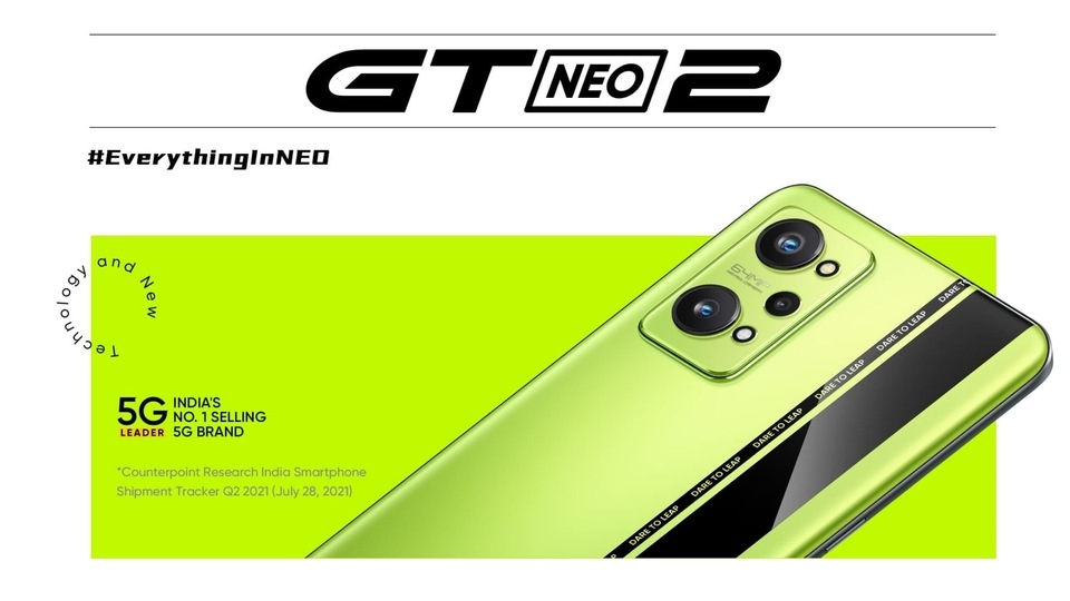 The Realme GT Neo 2 will be available in Neo Green, Neo Blue and Neo Black colour variants.