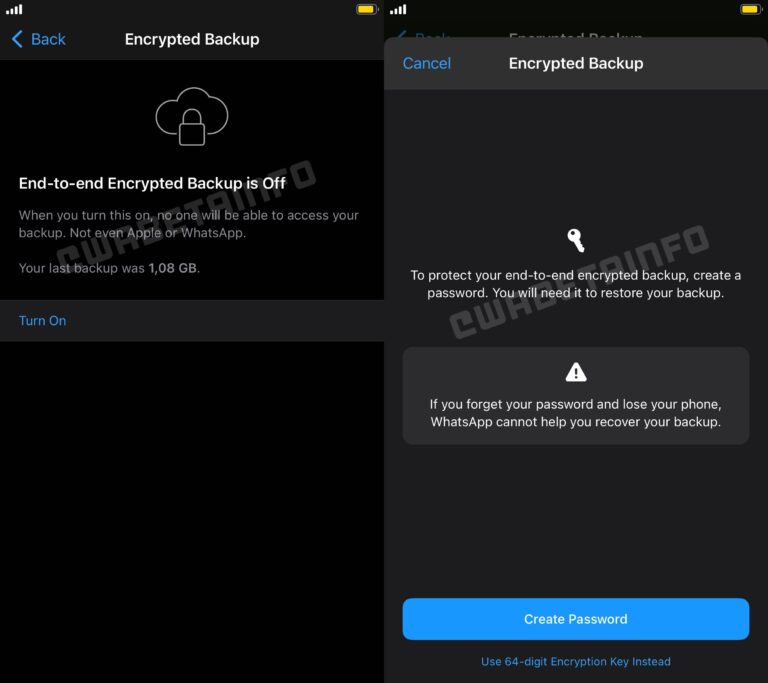 Here's what the setting to enable End-to-end encryption looks like on the latest WhatsApp iOS beta version WhatsApp end-to-end encrypted chat backups
