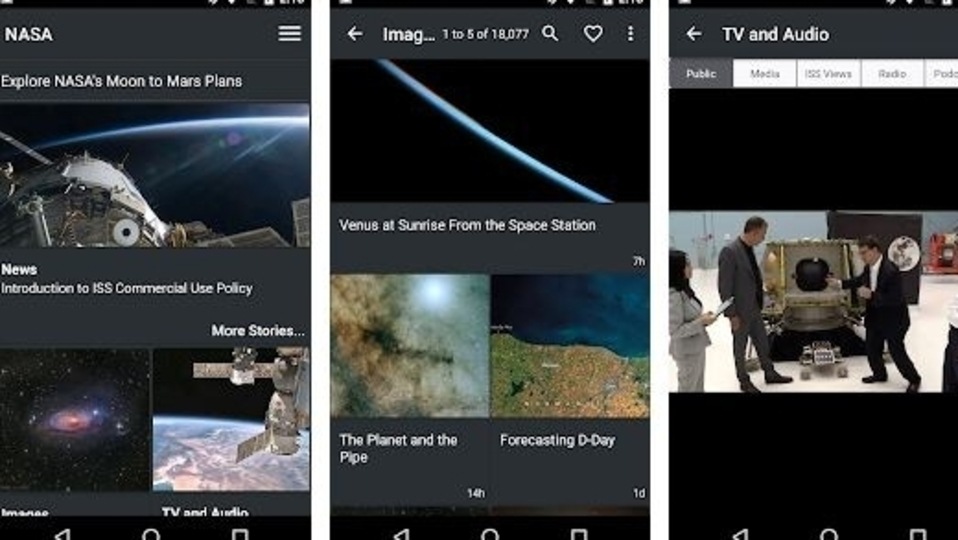 The NASA app is available for download on both Android and iOS linked devices.