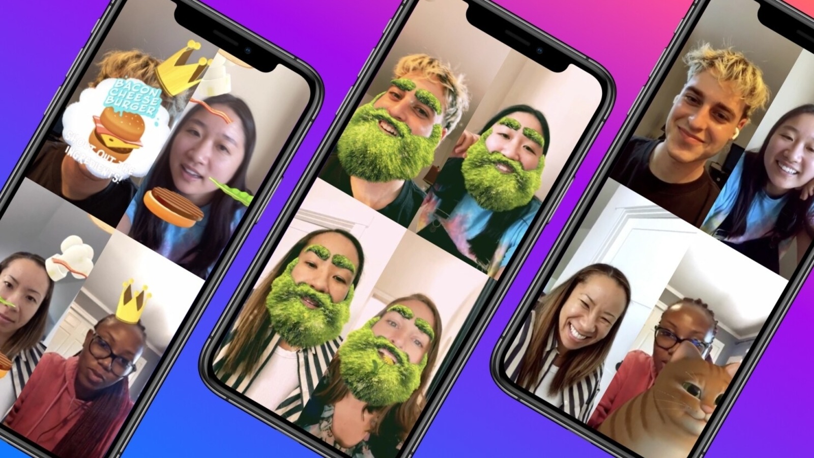With Group Effects, Facebook Messenger users can play multiplayer interactions with their friends, which would make video calls a shared experience. With Group Effects, Facebook Messenger users can play multiplayer interactions with their friends, which would make video calls a shared experience.