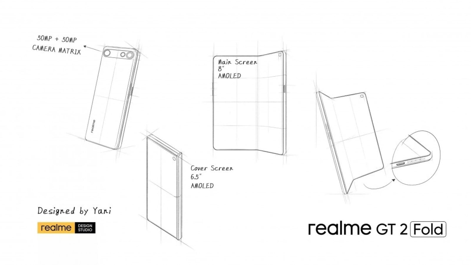 Revealed by the Realme Design Studio, the Realme GT 2 Fold concept shows how Realme's first folding smartphone could look like.