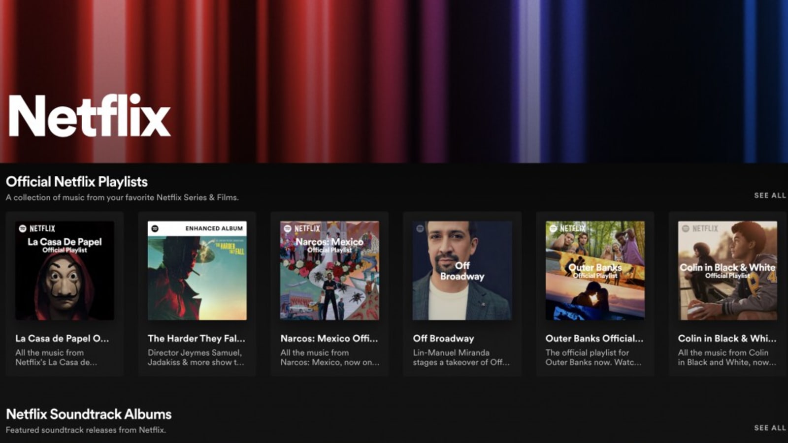 Spotify also said that it is rolling out an enhanced album experience for Netflix’s new action-packed Western film -- The Harder They Fall. Spotify also said that it is rolling out an enhanced album experience for Netflix’s new action-packed Western film -- The Harder They Fall.