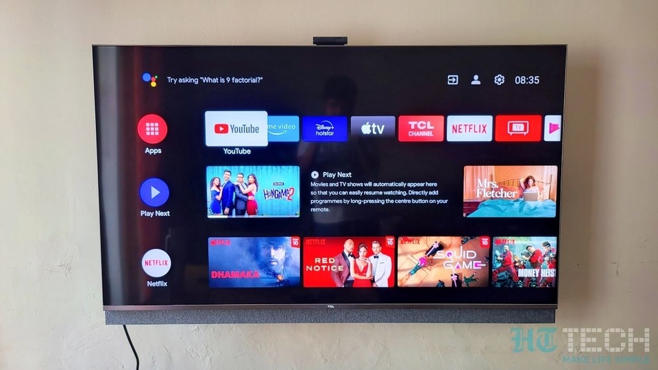 TCL offers the C825 with Android TV 11 OS along with a couple of TCL apps and services preloaded. The TCL channel is similar to the Xiaomi PatchWall UI that ahs curated content from various platforms. TCL Mini LED 4K C825