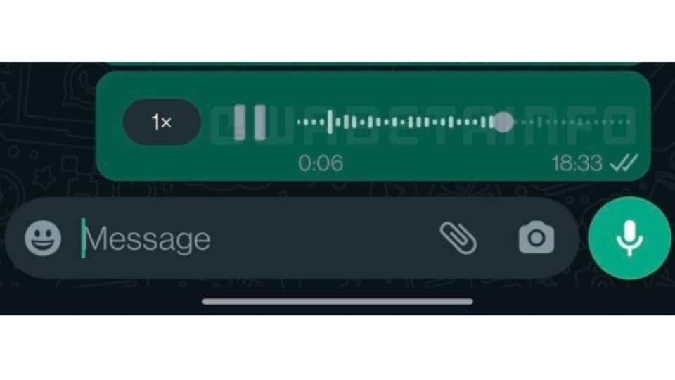 Mise à jour WhatsApp : application déployant des formes d'onde vocales pour les bulles de discussion.  vérifier les détails.