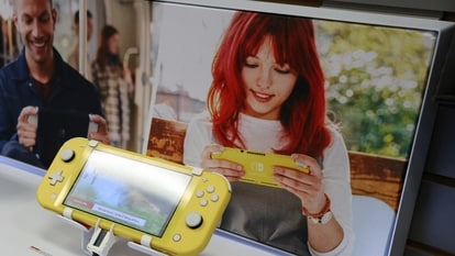 Nintendo Switch seen on display in a GameStop in Manhattan, New York, U.S.