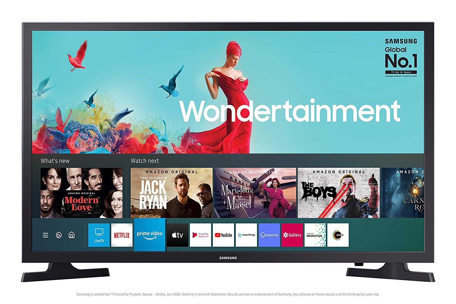 Samsung Wondertainment HD Ready LED Smart TV has a 32-inch display with 60Hz refresh rate. It comes equipped with 20W Dolby Digital Plus audio setup and has an in-built voice assistant. This smart TV is available for purchase at Rs. 17,990. Samsung Wondertainment HD Ready LED Smart TV