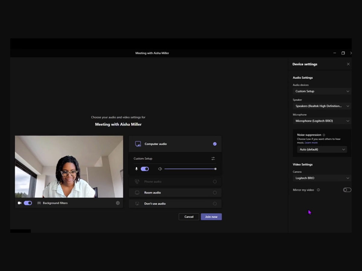 Mirror my video: Just by going to Device settings > Mirror my video, you can now unmirror your video to allow seeing any text on the video correctly and not flipped. This solves a lot of headaches for people who share whiteboard writings during meetings. MS Teams