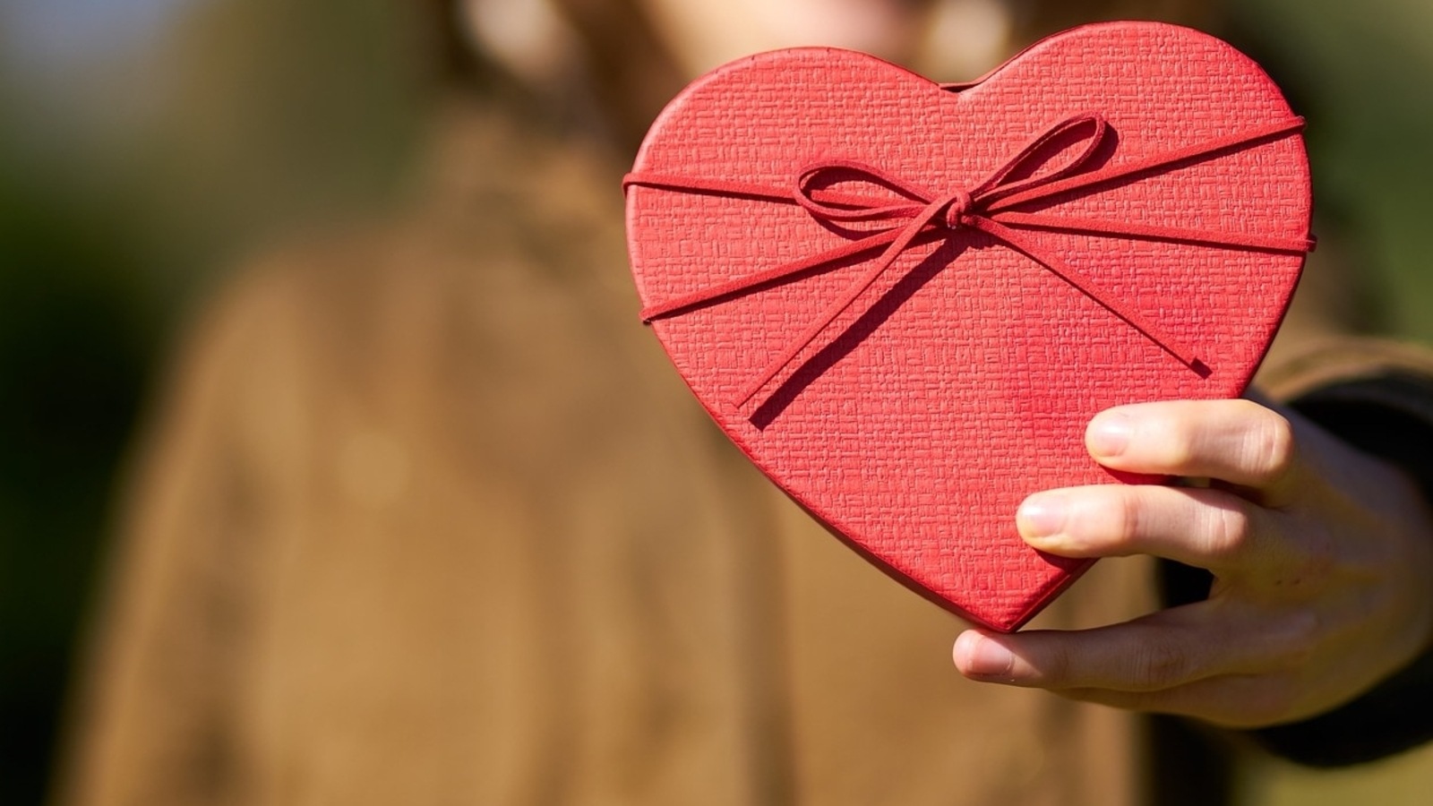 Woman holding Valentine's day gift