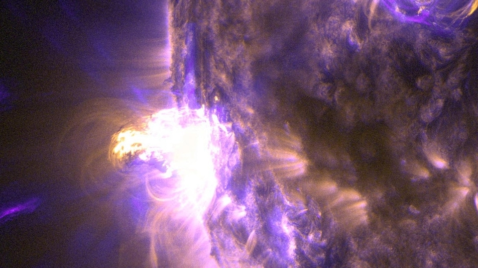 Solar flare and solar storm