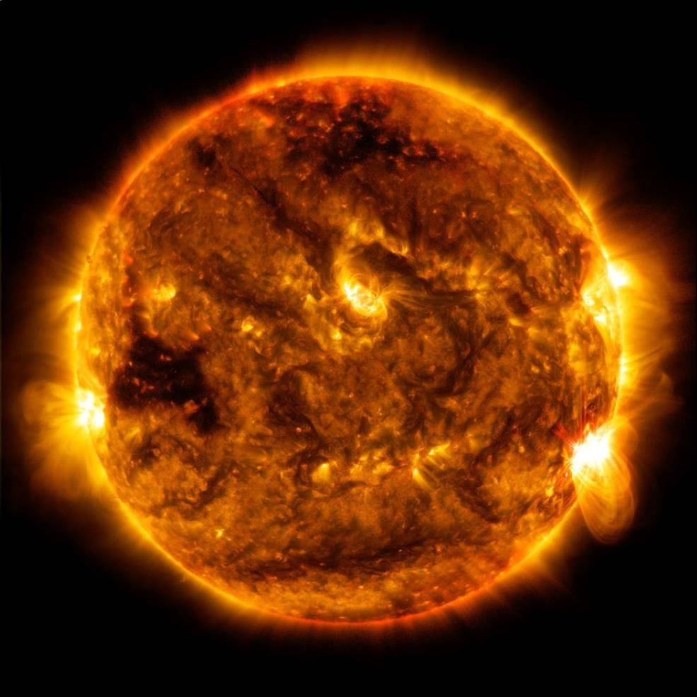 The sunspot, named AR2993, erupted on Monday, causing a double solar flare event. The flares were classed as M-1, which are moderate in intensity but are capable of disrupting radio communication, according to spaceweather.com. Solar Flares