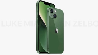 iPhone 13 renders in green, expected to be announced tonight.