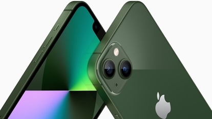 iPhone 13 green colour variant.