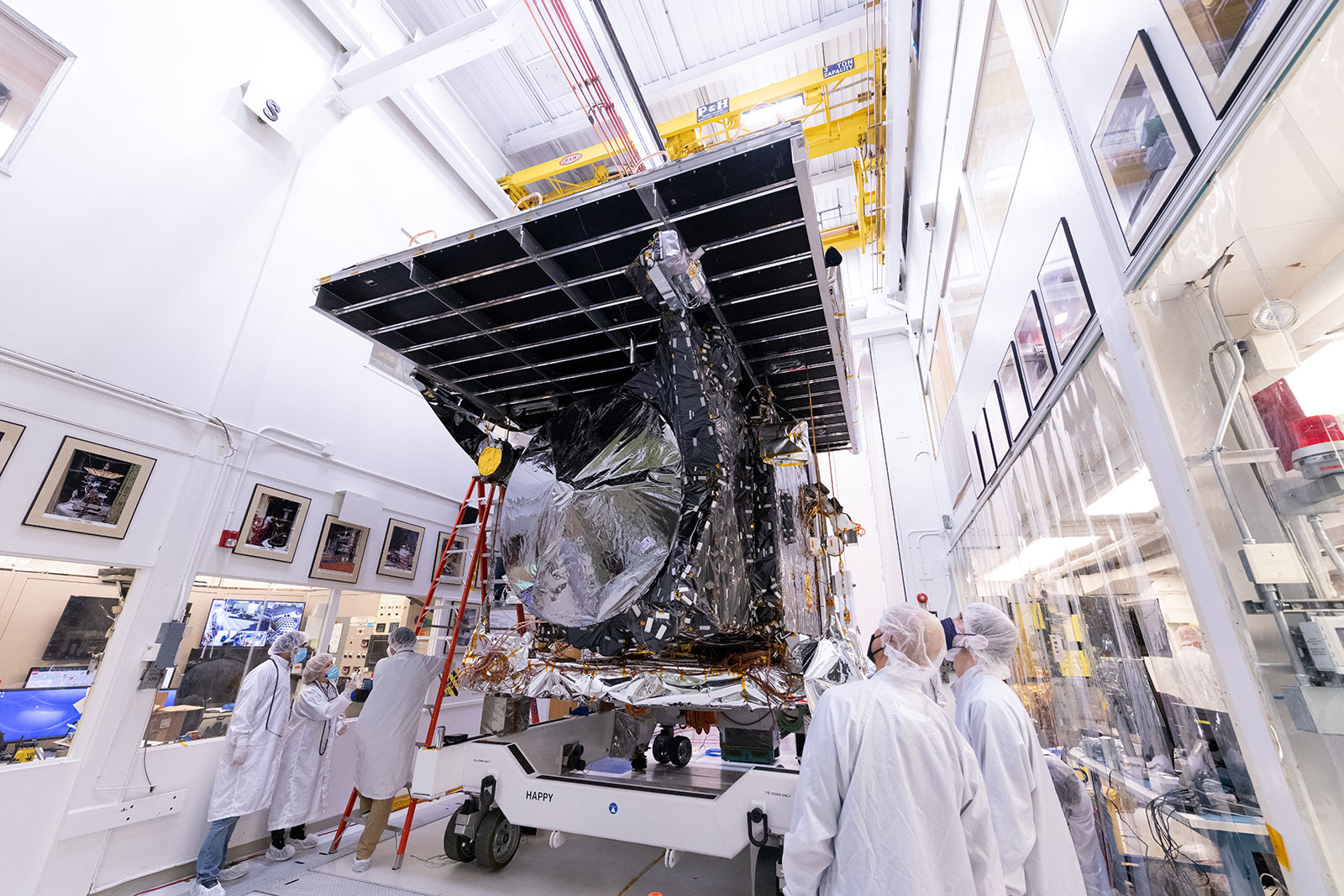 Members of the media had a chance to closely look at the soon-to-be asteroid-orbiting spacecraft at NASA’s Jet Propulsion Labs on Monday, April 11. NASA’s Psyche spacecraft will go on its journey to a metal-rich asteroid of the same name. NASA