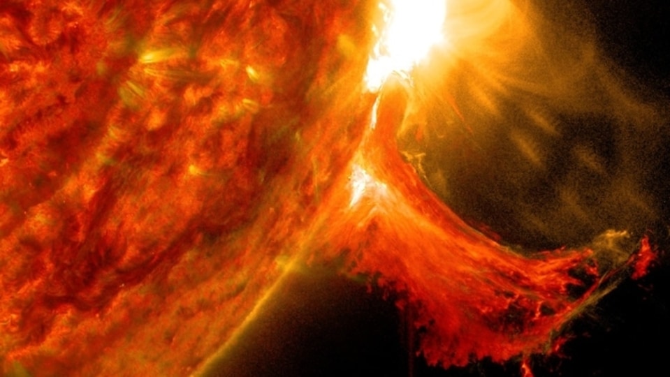 Solar flare released from the Sun