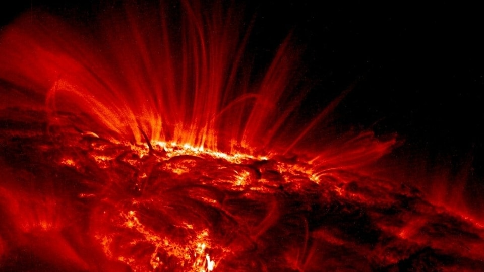 According to Live Science, Sunspots are formed when the magnetic field in an area on the Sun is much stronger than the surrounding areas. The magnetic forces block the flow of hot gas from the sun's interior, making sunspots much cooler than their surroundings.
