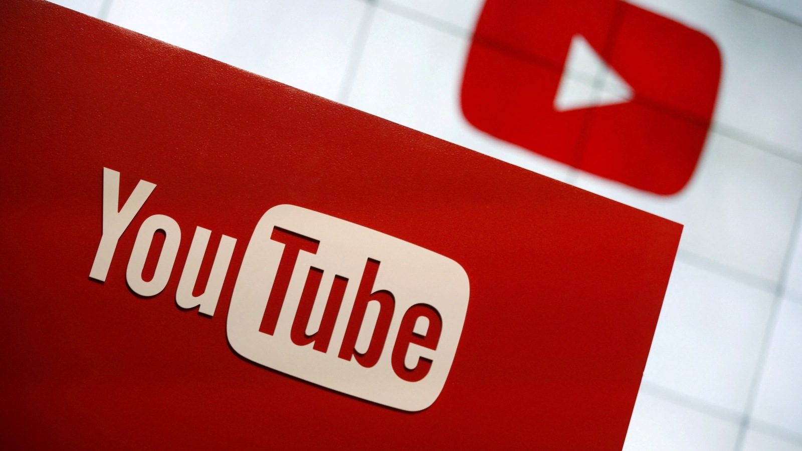 FILE PHOTO: FILE PHOTO: YouTube logo at the YouTube Space LA in Playa Del Rey, Los Angeles, California, United States October 21, 2015. REUTERS/Lucy Nicholson/File Photo/File Photo