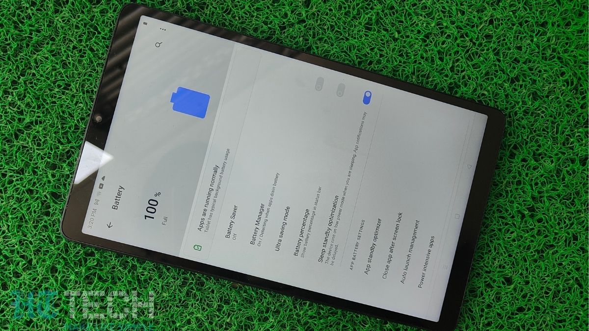 Realme Pad mini battery: The Realme Pad mini is equipped with a 6400mAh large capacity battery for whole day endurance. Realme Pad mini is also equipped with 18W quick charge for quickly recharging when the battery level is low. And the realme Pad mini supports reverse charging too. Realme Pad mini