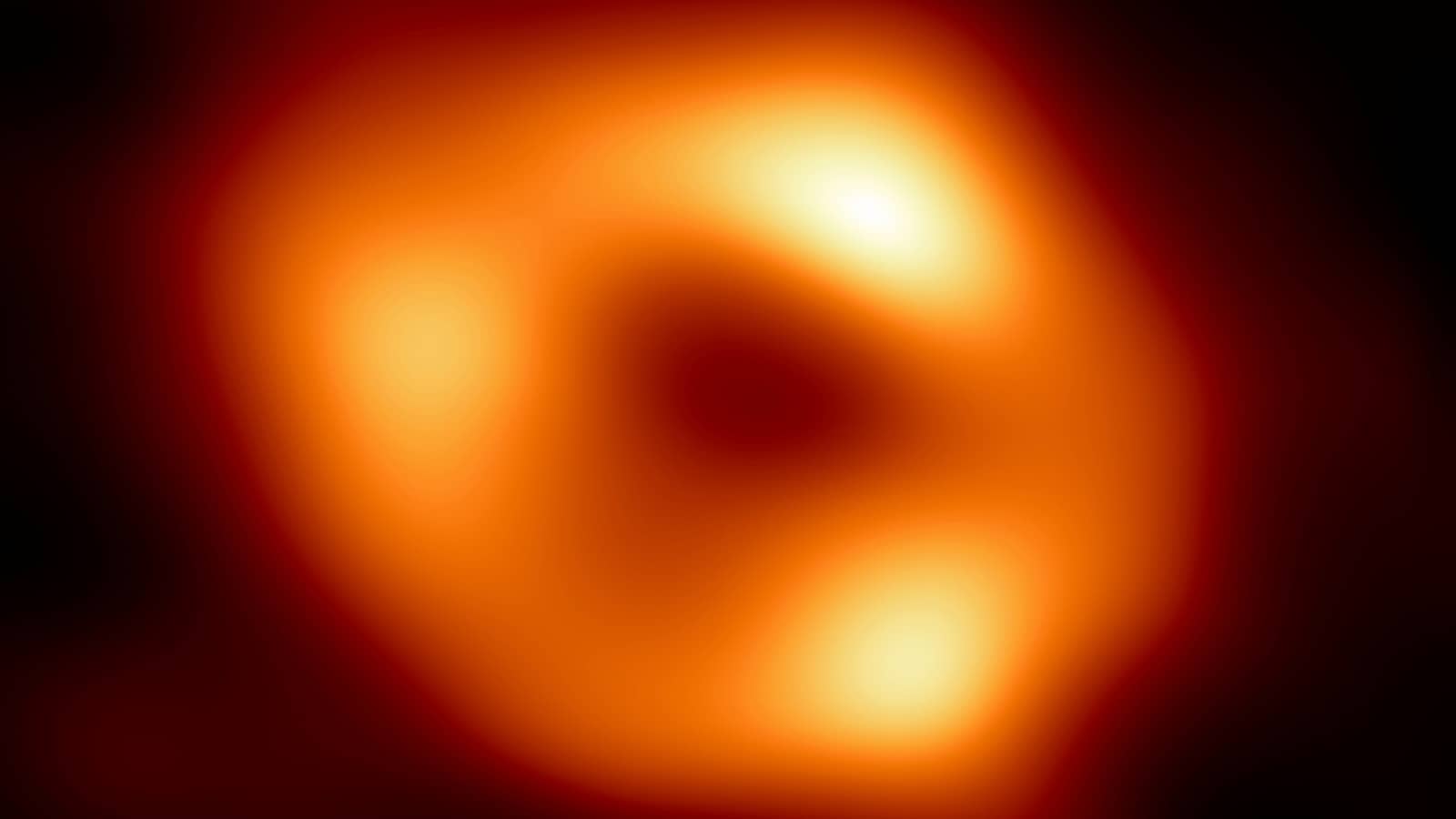 This image released by the Event Horizon Telescope Collaboration, Thursday, May 12, 2022, shows a black hole at the center of our Milky Way galaxy called Sagittarius A*. Sagittarius A*