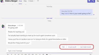 Suggested Replies- MS Teams now creates suggested replies for easier texting experience via its desktop platform. It creates 3 suggested replies based on the previous message which users can send directly by clicking on the appropriate message. MS Teams