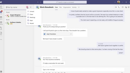 Chat filters- MS Teams now allows users to filter non-meeting chats. Users can now use filters to find one-on-one or group chats, filtering out meeting chats and chats with bots. MS Teams