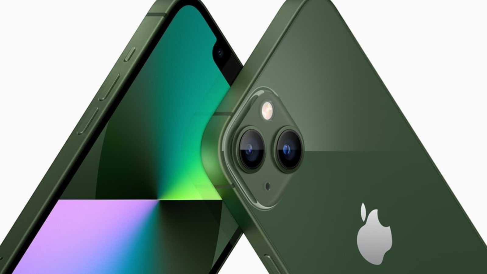 iPhone 13 green colour variant.